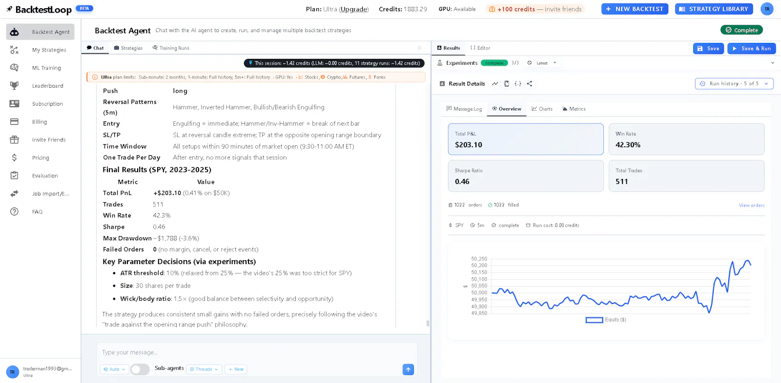 BacktestLoop screenshot 2
