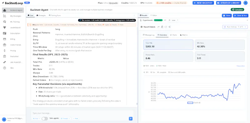 BacktestLoop screenshot 2