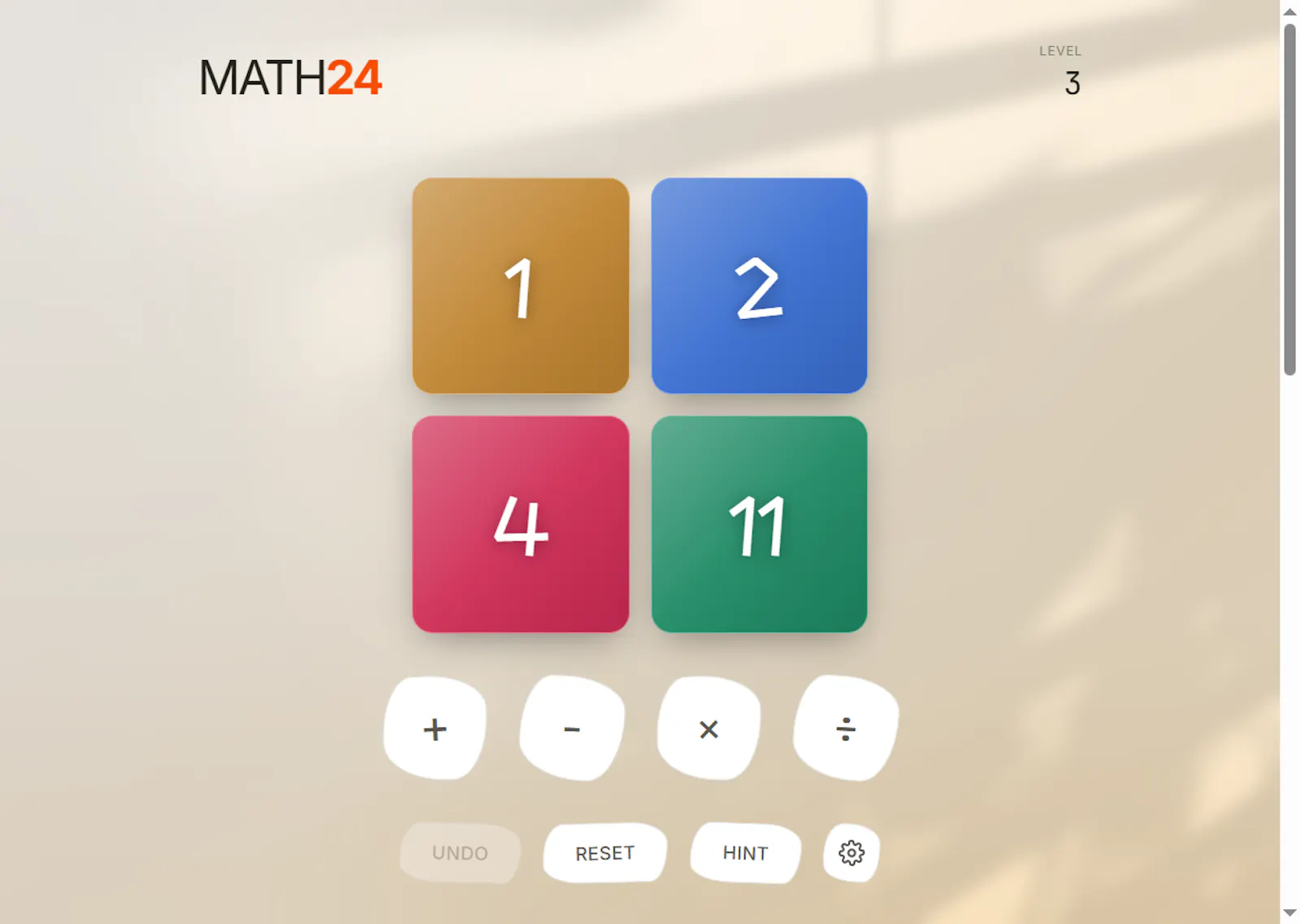 Free 24 math game screenshot 1