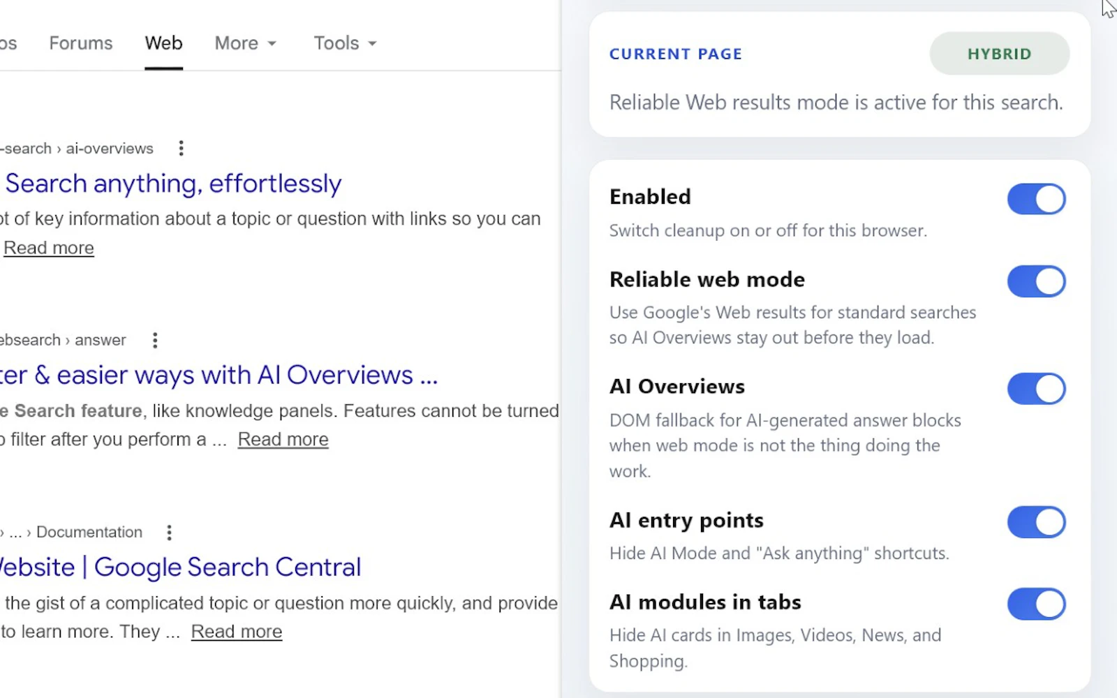 Search Without AI screenshot 1