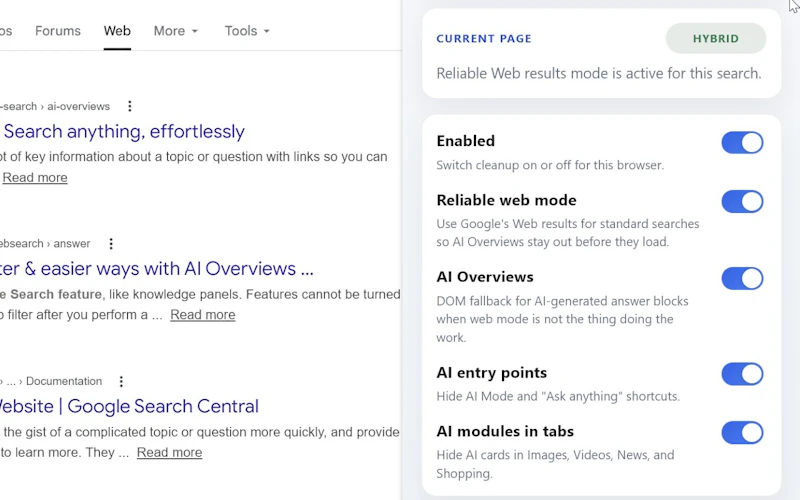 Search Without AI screenshot 1