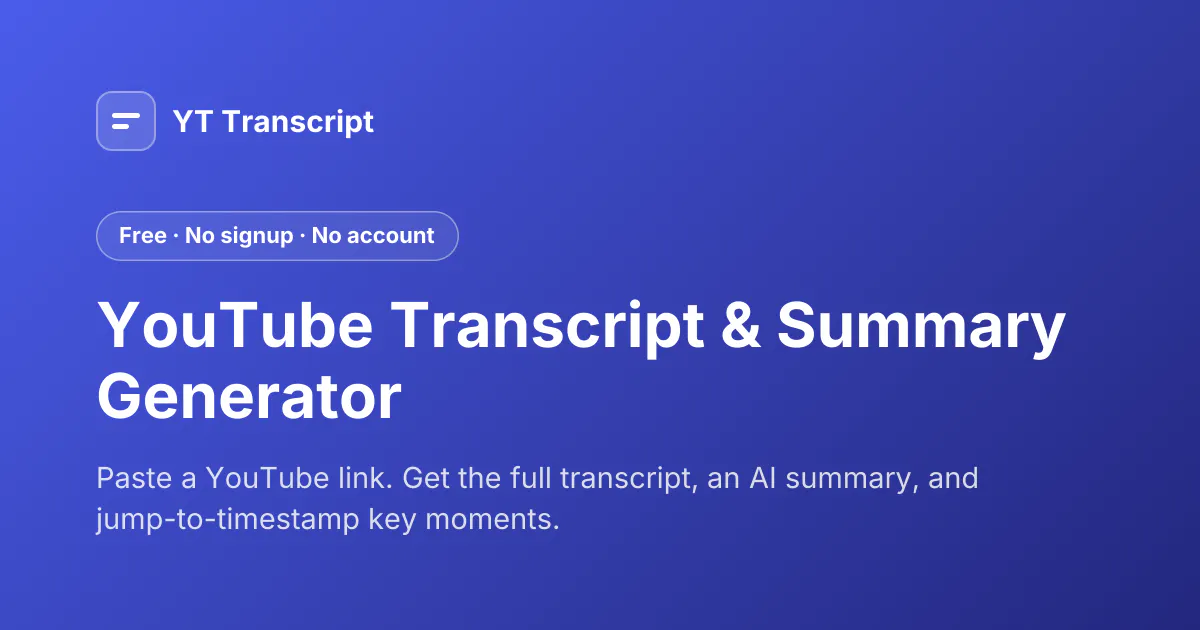 YouTube Transcript & Summary Generator screenshot