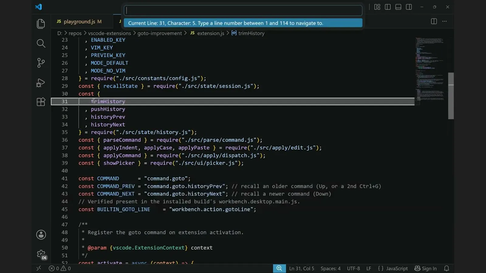 Better Go to Line/Column screenshot 1 (video preview)
