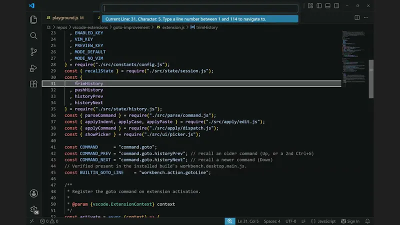 Better Go to Line/Column screenshot 1 (video preview)