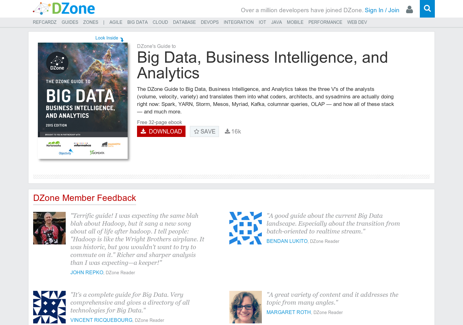 DZone's Guide to Big Data, Business Intelligence, and Analytics