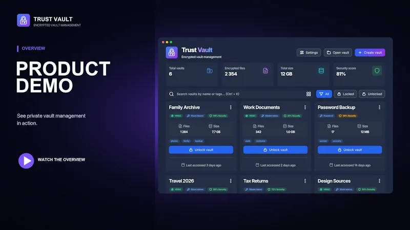 Trust Vault screenshot 1 (video preview)