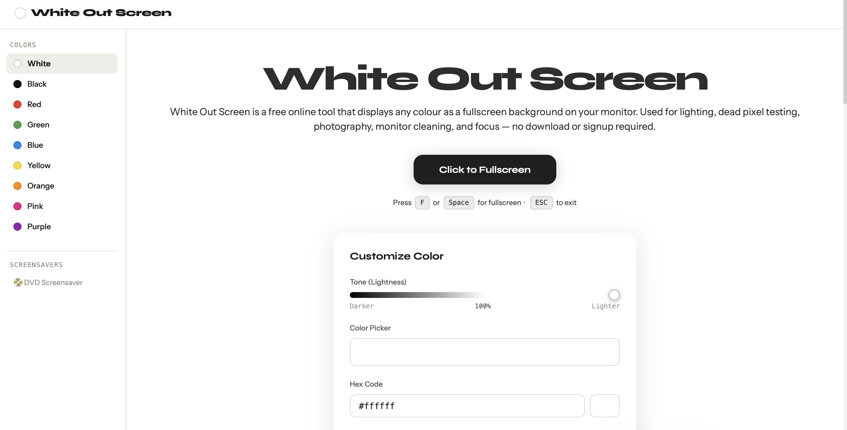 White Out Screen gallery image