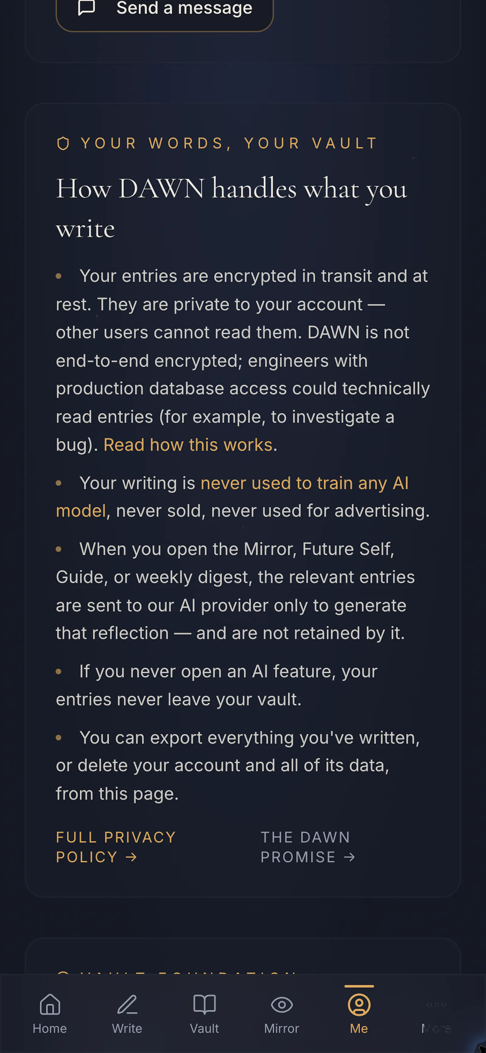 DAWN Vault journal for your inner world screenshot 9