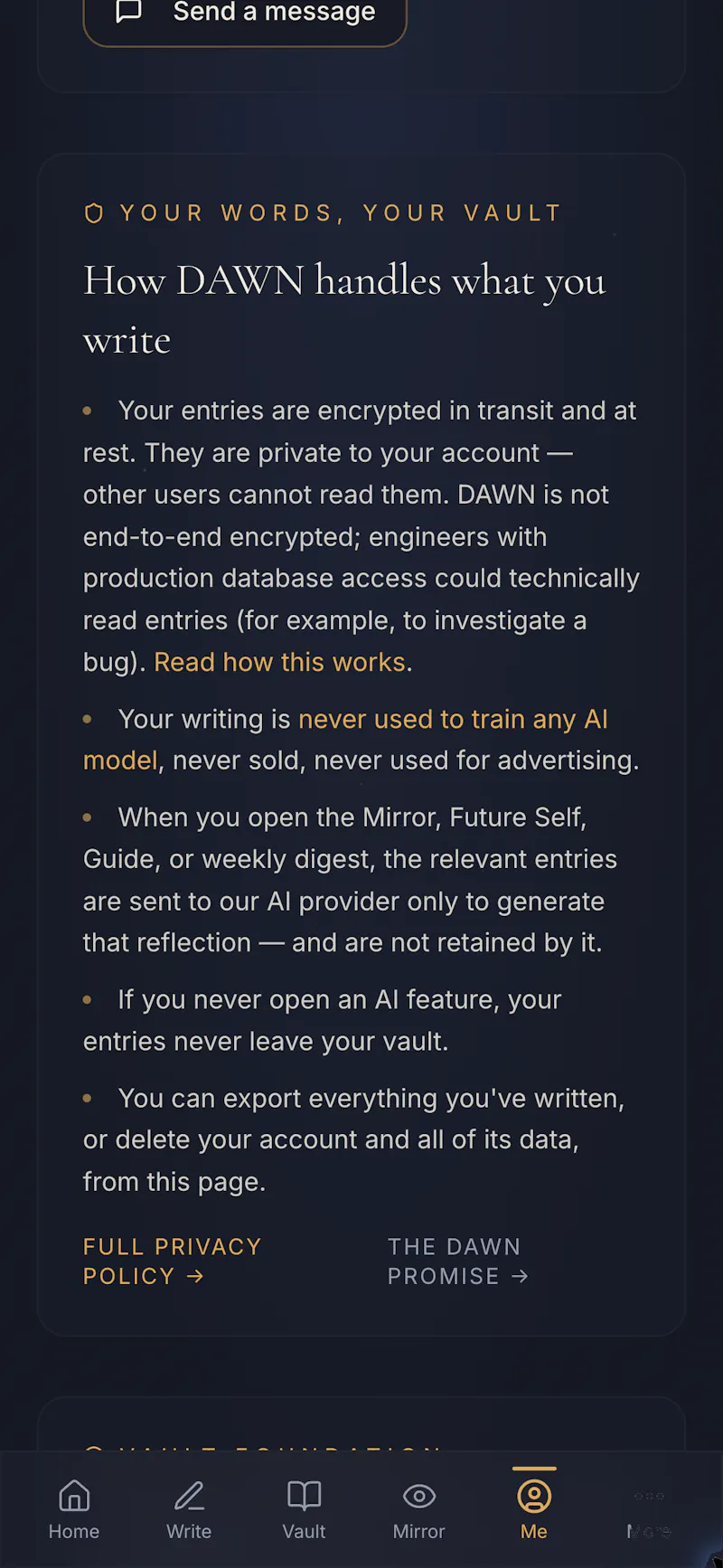 DAWN Vault journal for your inner world screenshot 9
