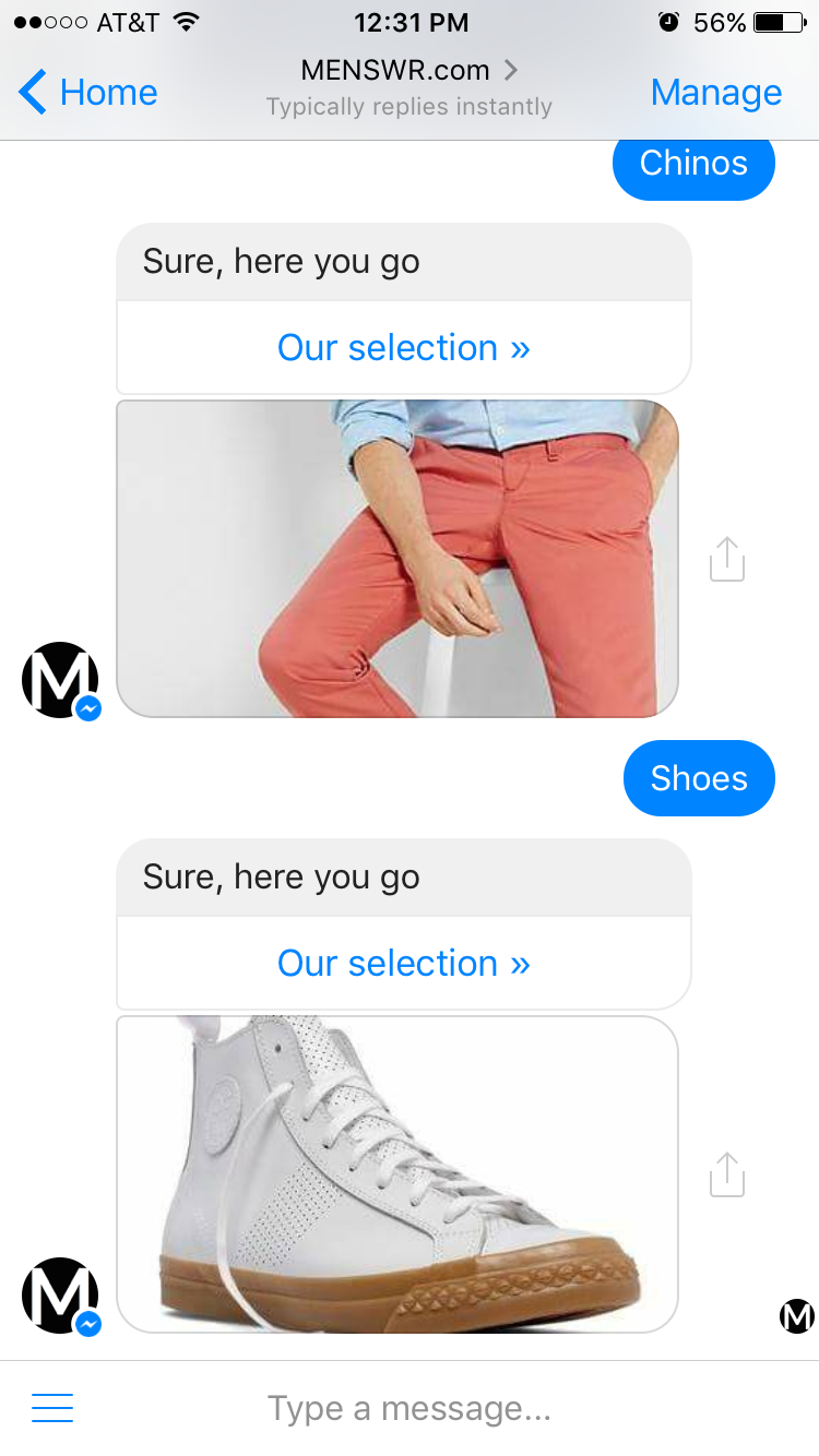 MENSWR Facebook Messenger App gallery image
