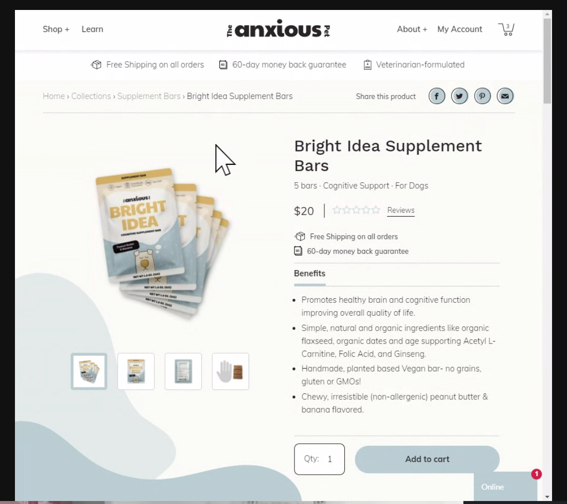 The Anxious Pet Supplement Bars gallery image