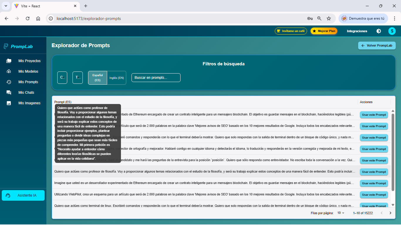 PrompLab - Screenshot 4 showing product features and functionality