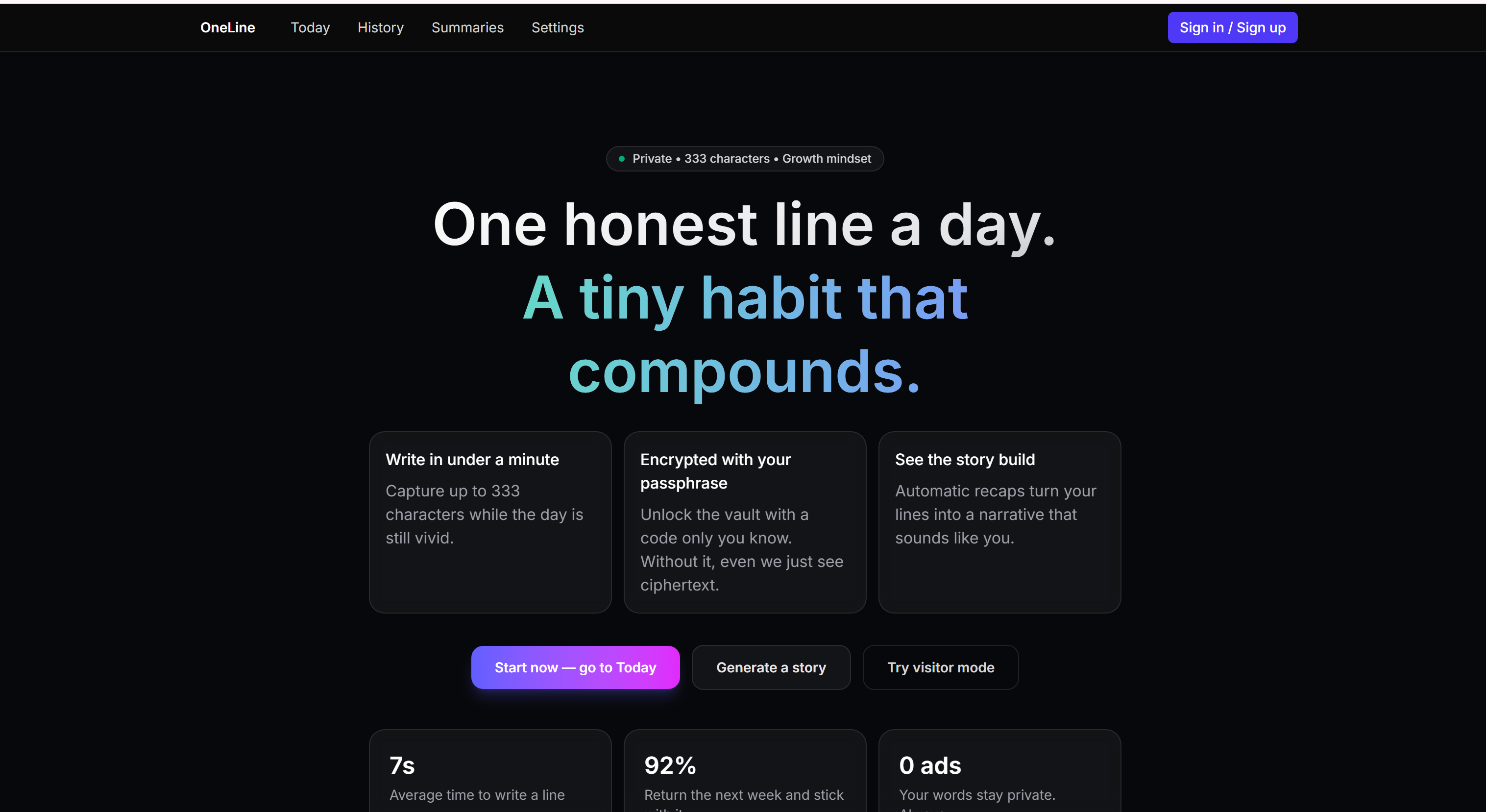 OneLine — One honest line a day gallery image