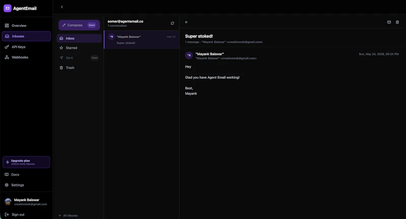 AgentEmail screenshot 5