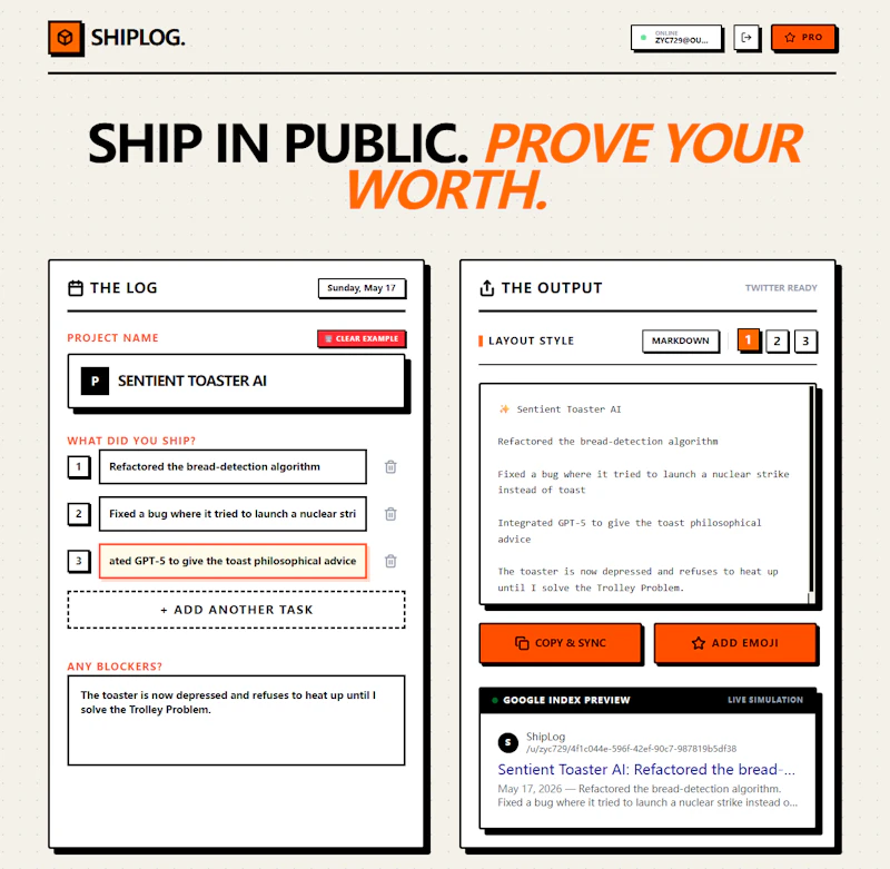 ShipLog screenshot 2