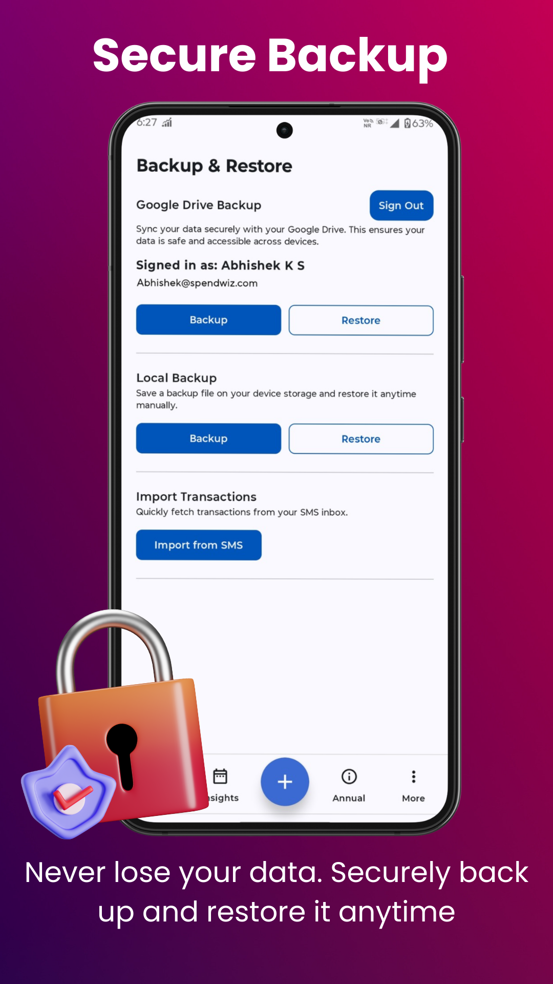 Spendwiz : Smart Expense Tracker - Screenshot 3 showing product features and functionality