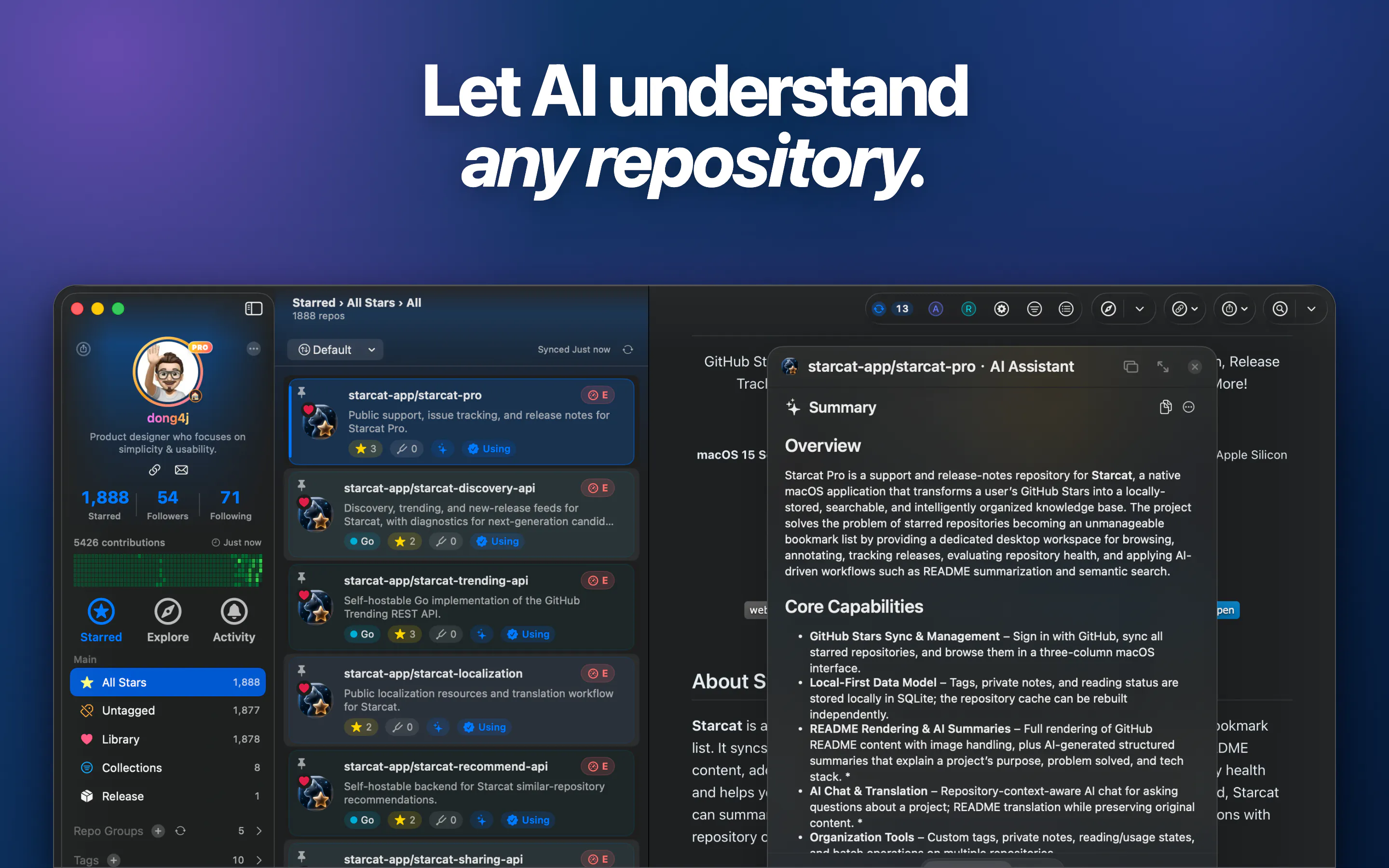 Starcat For GitHub gallery image