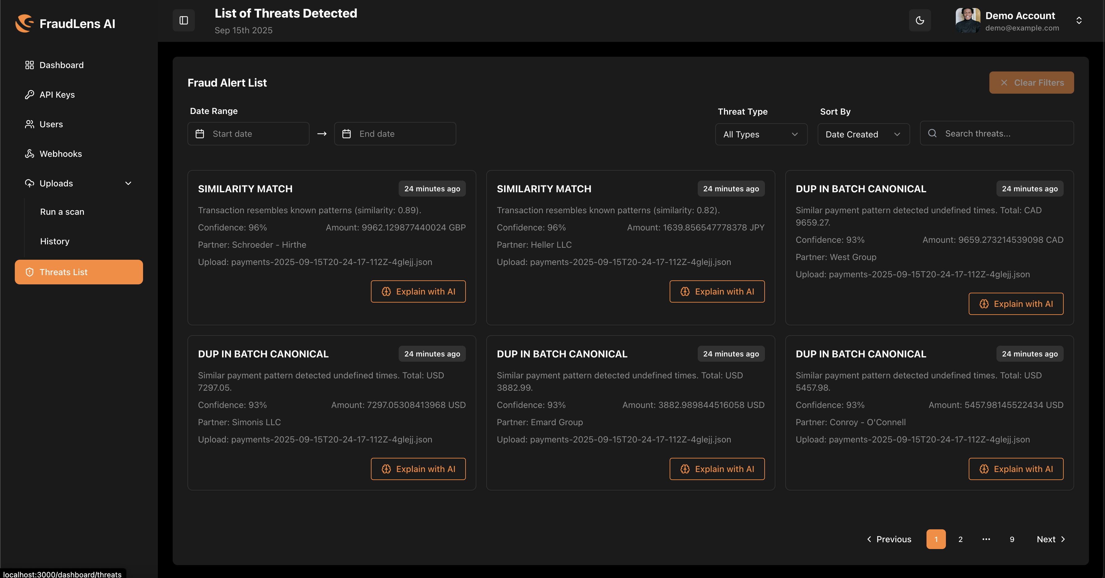 FraudLens AI - Screenshot 3 showing product features and functionality
