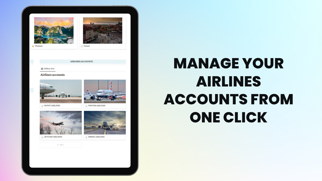 Notion travel planner template gallery image
