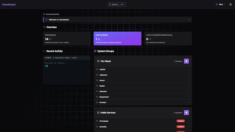 Checkstack screenshot 2