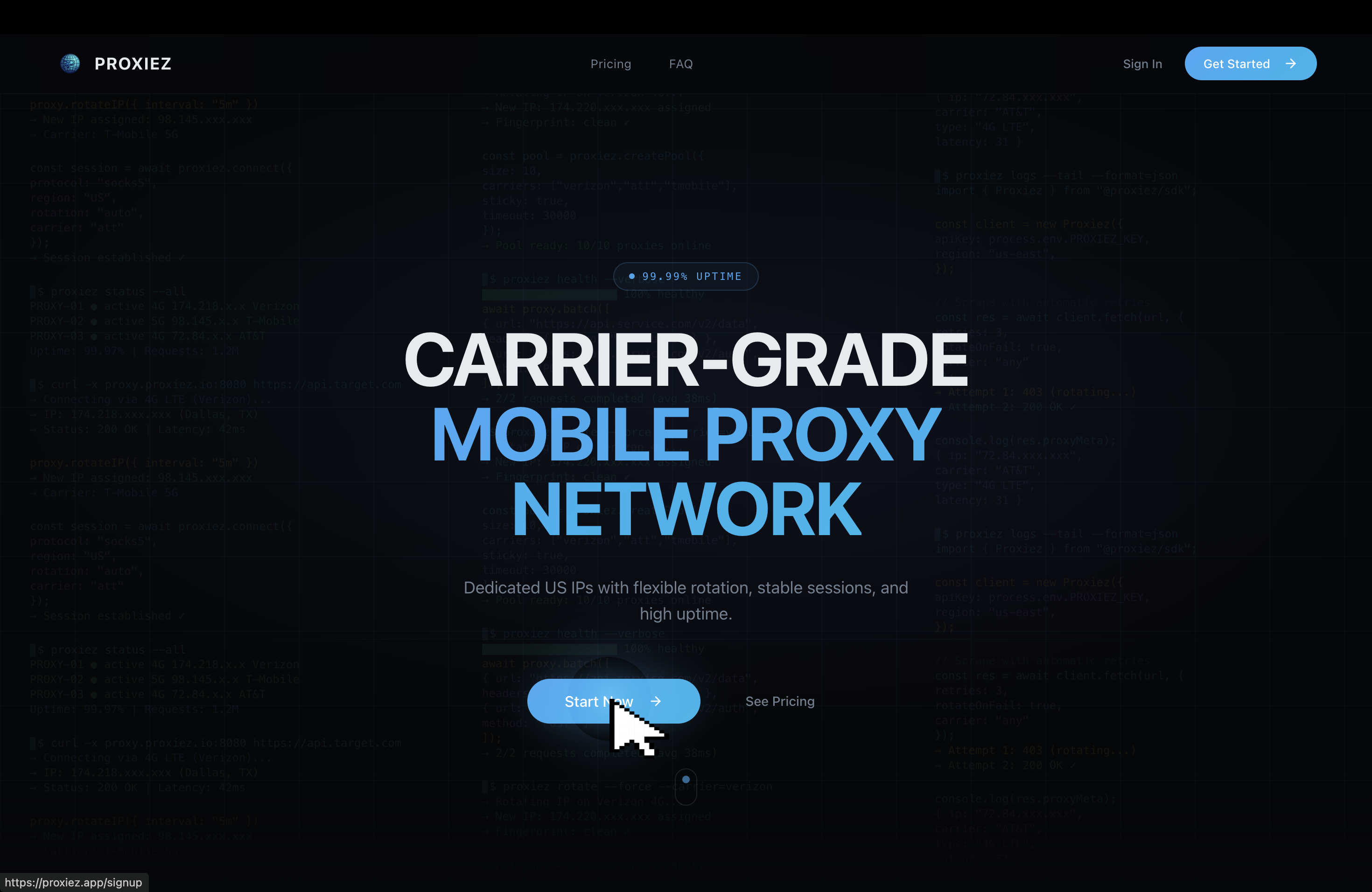 Proxiez - Main product screenshot demonstrating key features and user interface