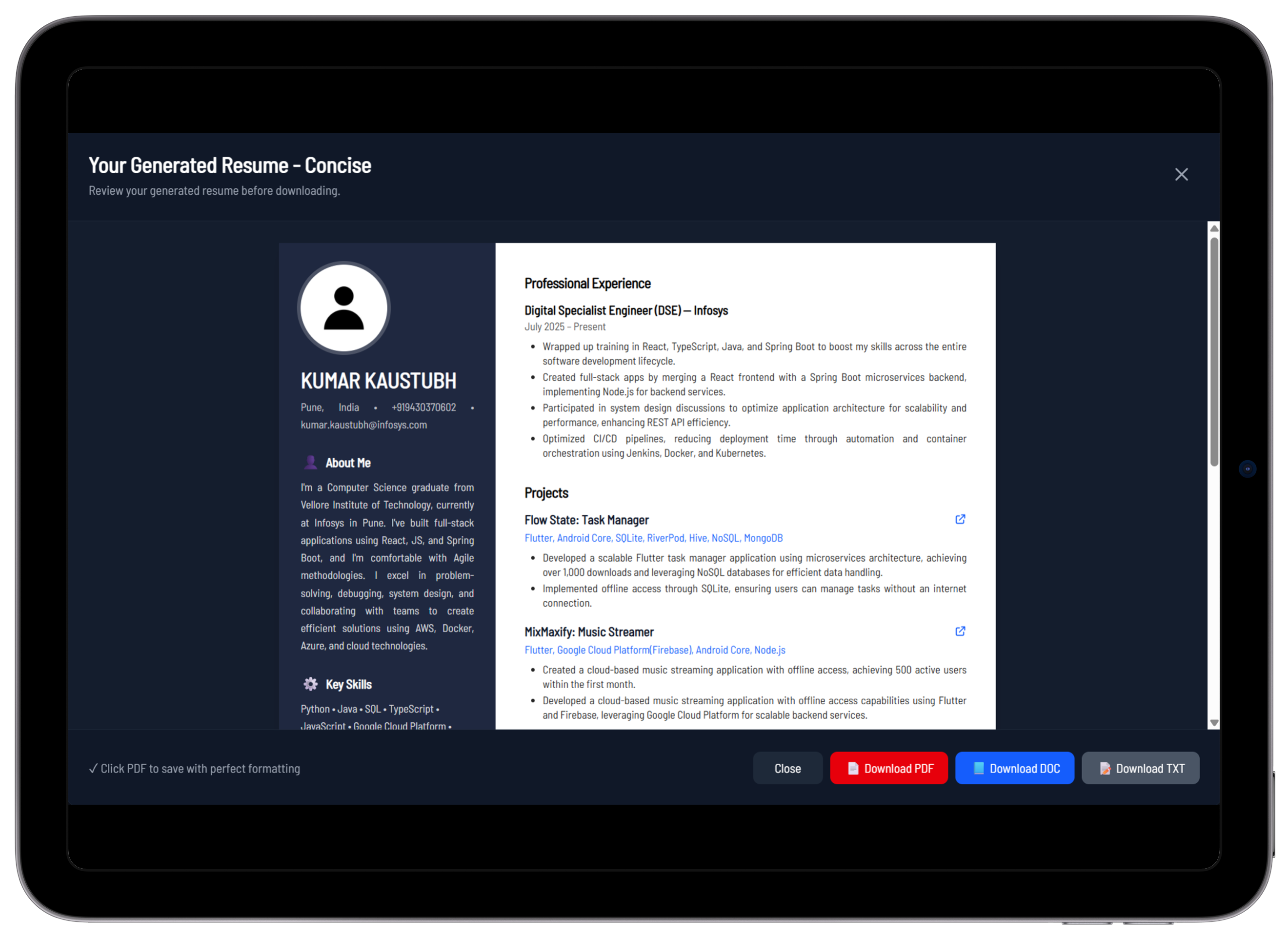 ResumeChat — Resumes Tailored to Jobs gallery image