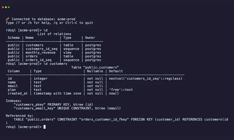 rdsql screenshot 5