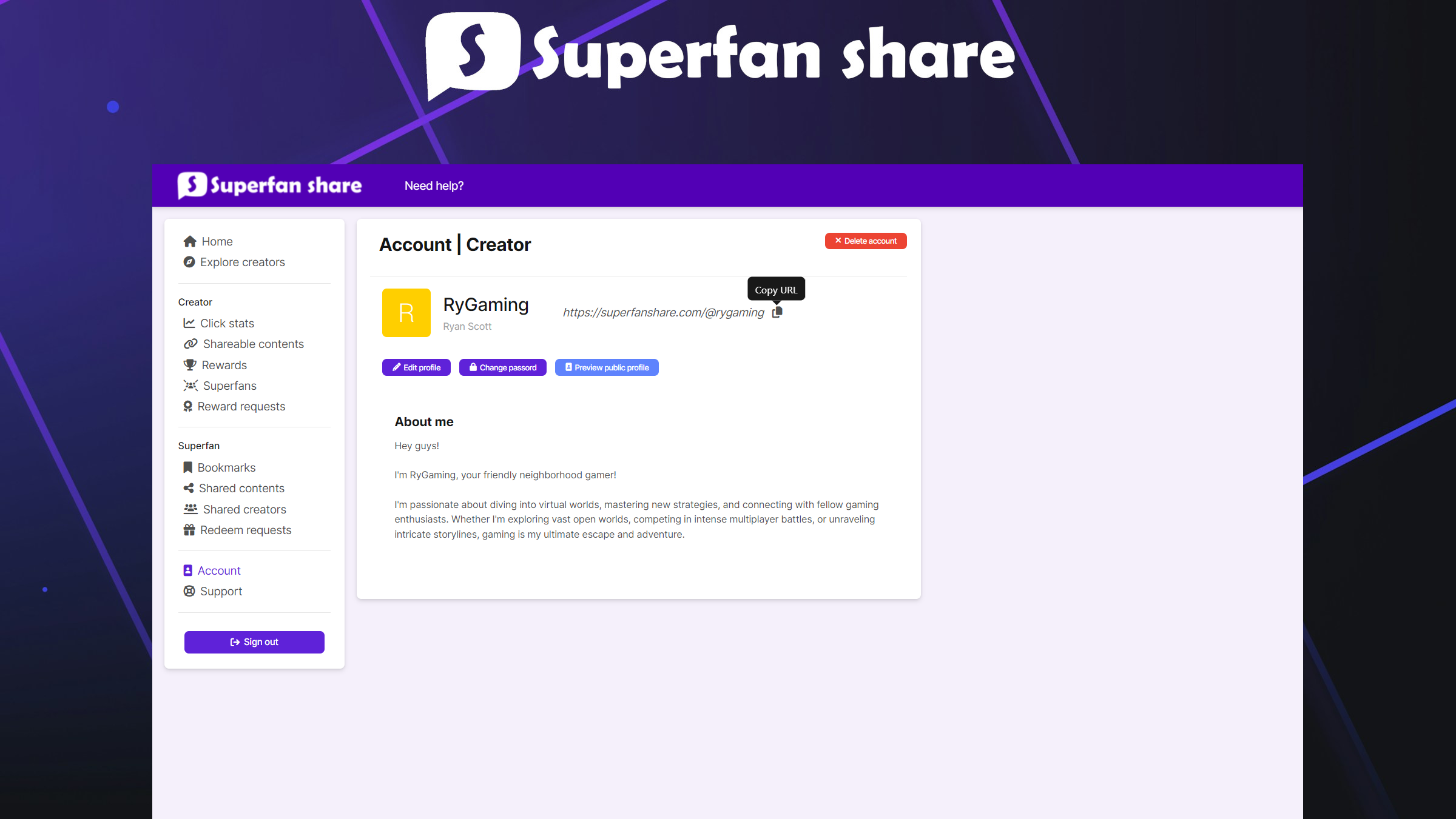 Superfan Share media 6