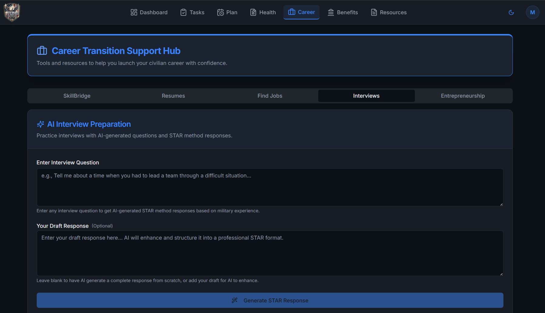 Veterans Transition Center - Screenshot 5 showing product features and functionality