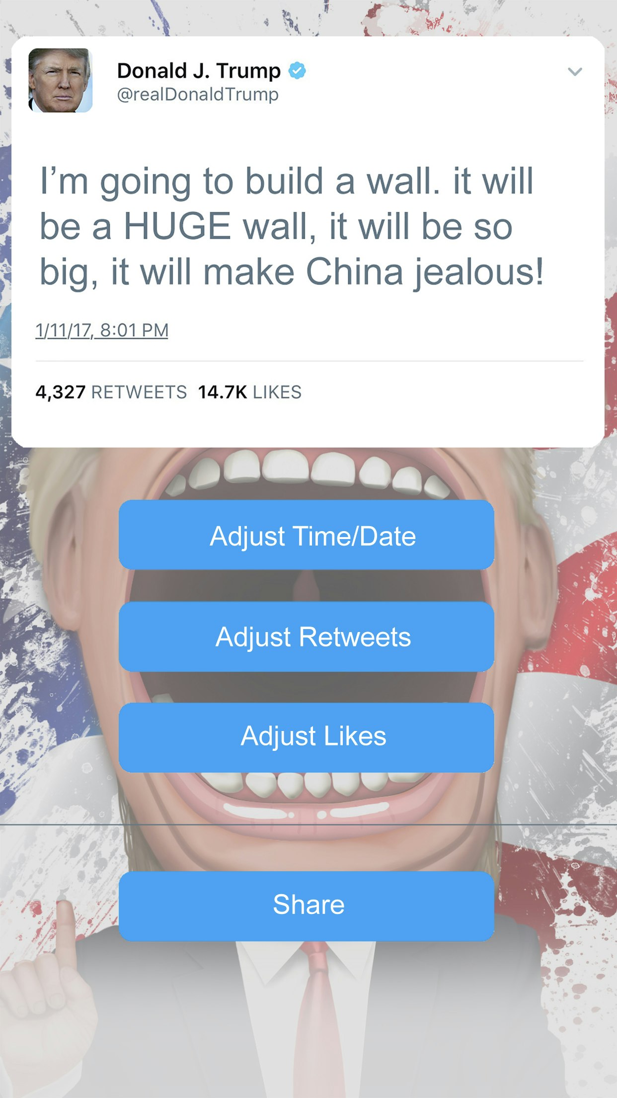 Fake Trump Tweets app for iPhone gallery image