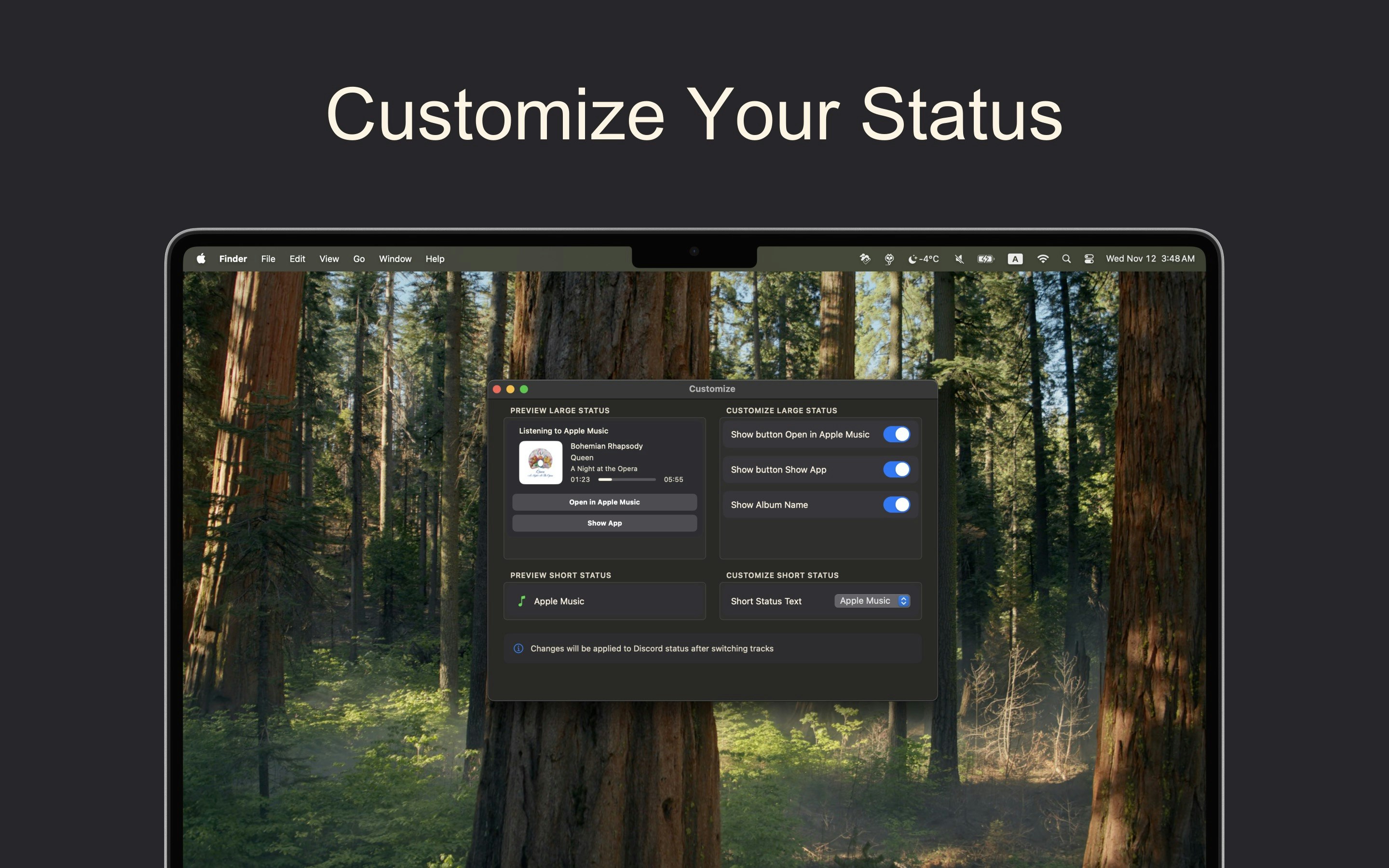 Update with status customization options - Screenshot 2 preview