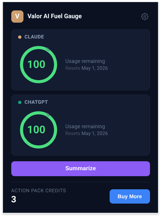 Valor AI Fuel Gauge gallery image
