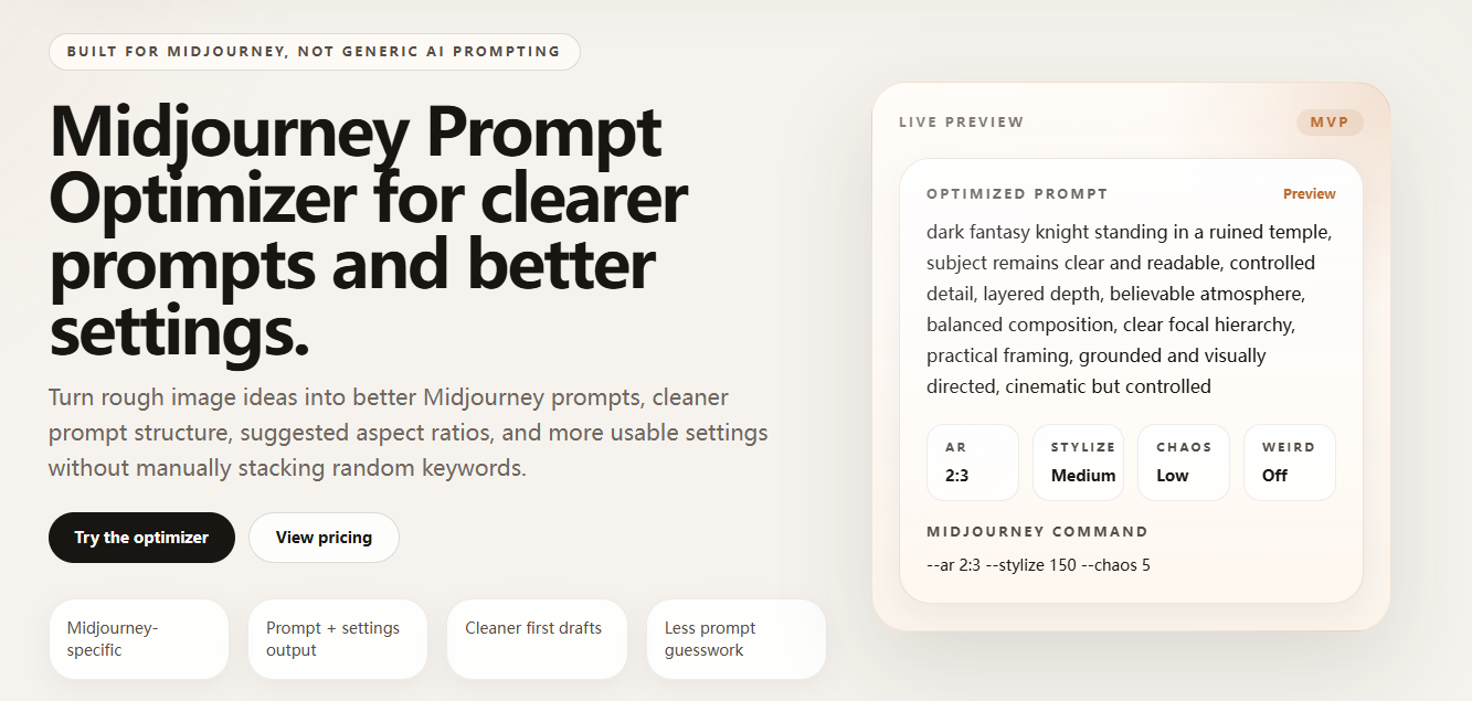Midjourney Prompt Optimizer gallery image