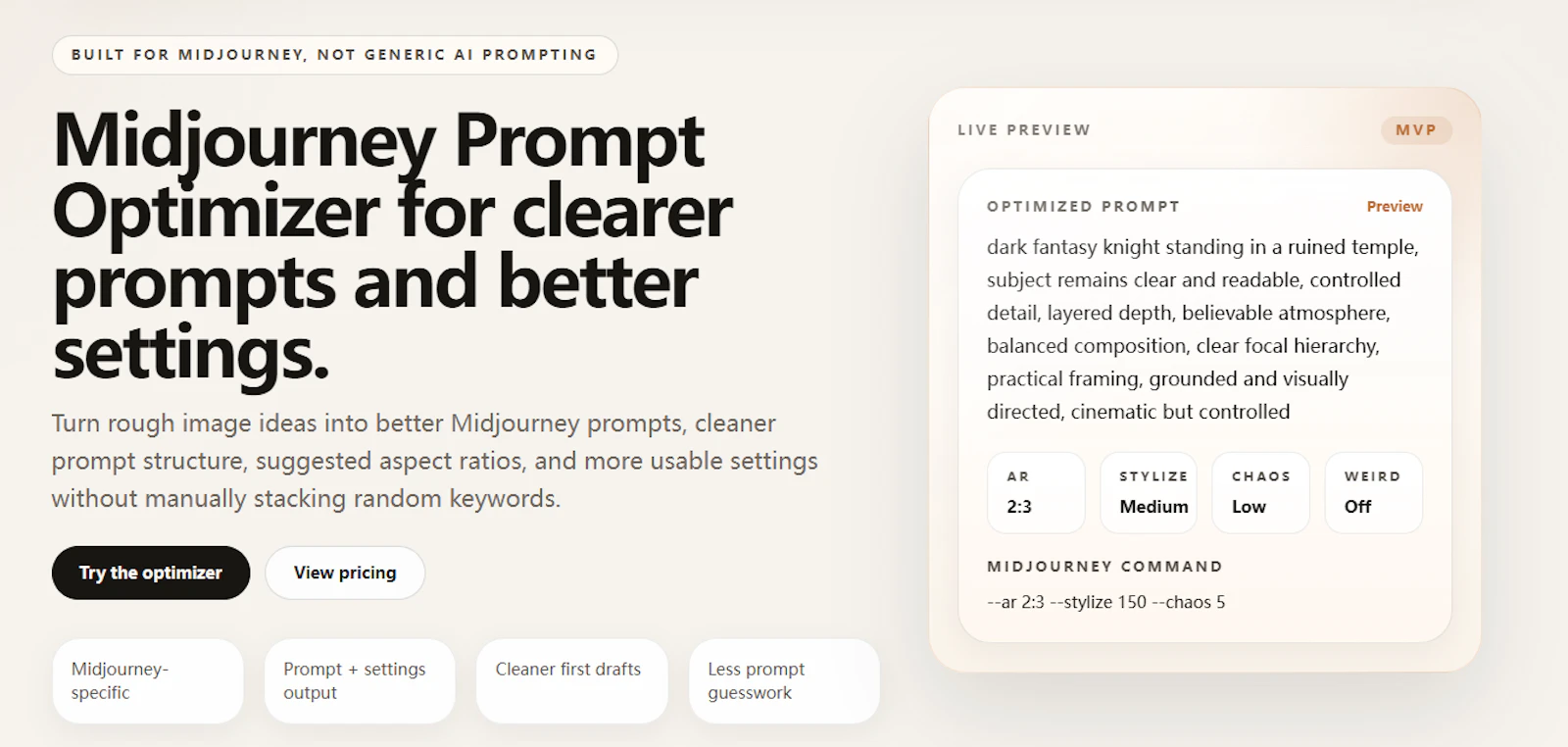 Midjourney Prompt Optimizer screenshot 2