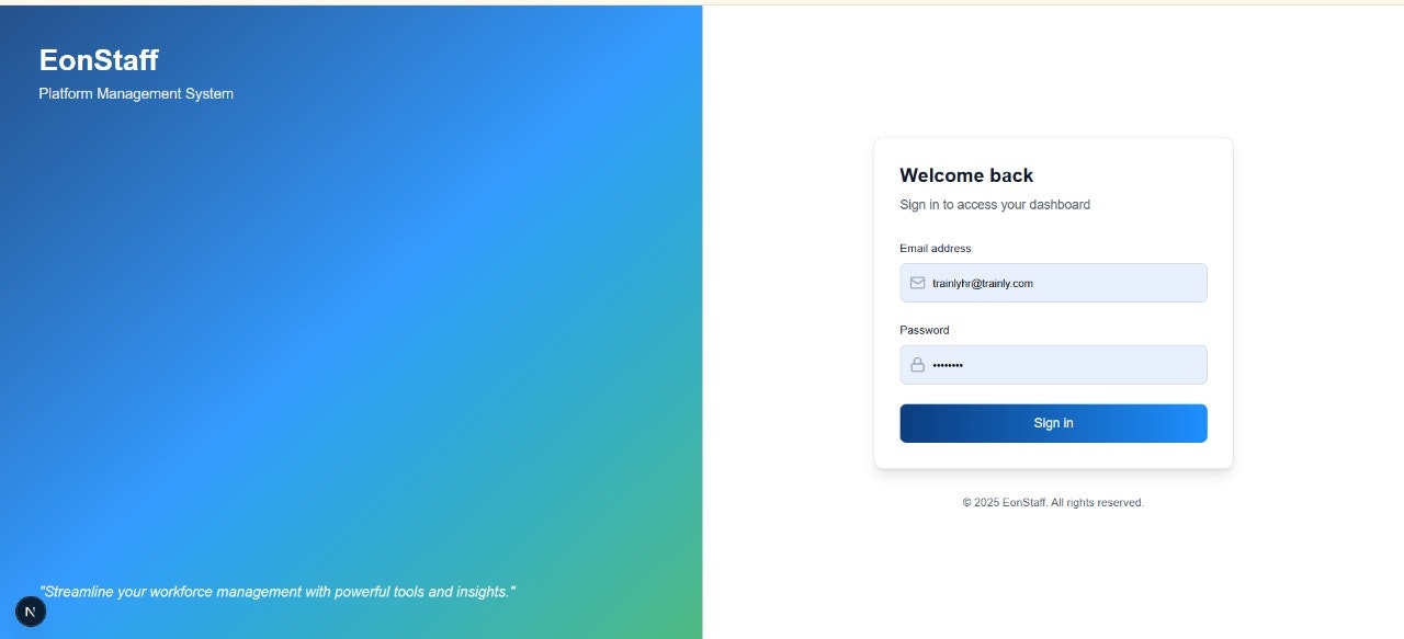 EonStaff - Main product screenshot demonstrating key features and user interface