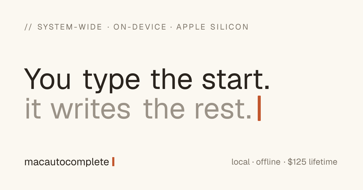 MacAutocomplete system-wide autocomplete gallery image