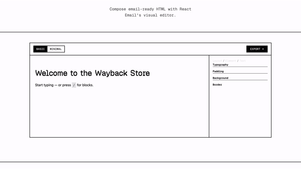 React Email 6.0：可嵌入至應用程式中的開源電子郵件編輯器