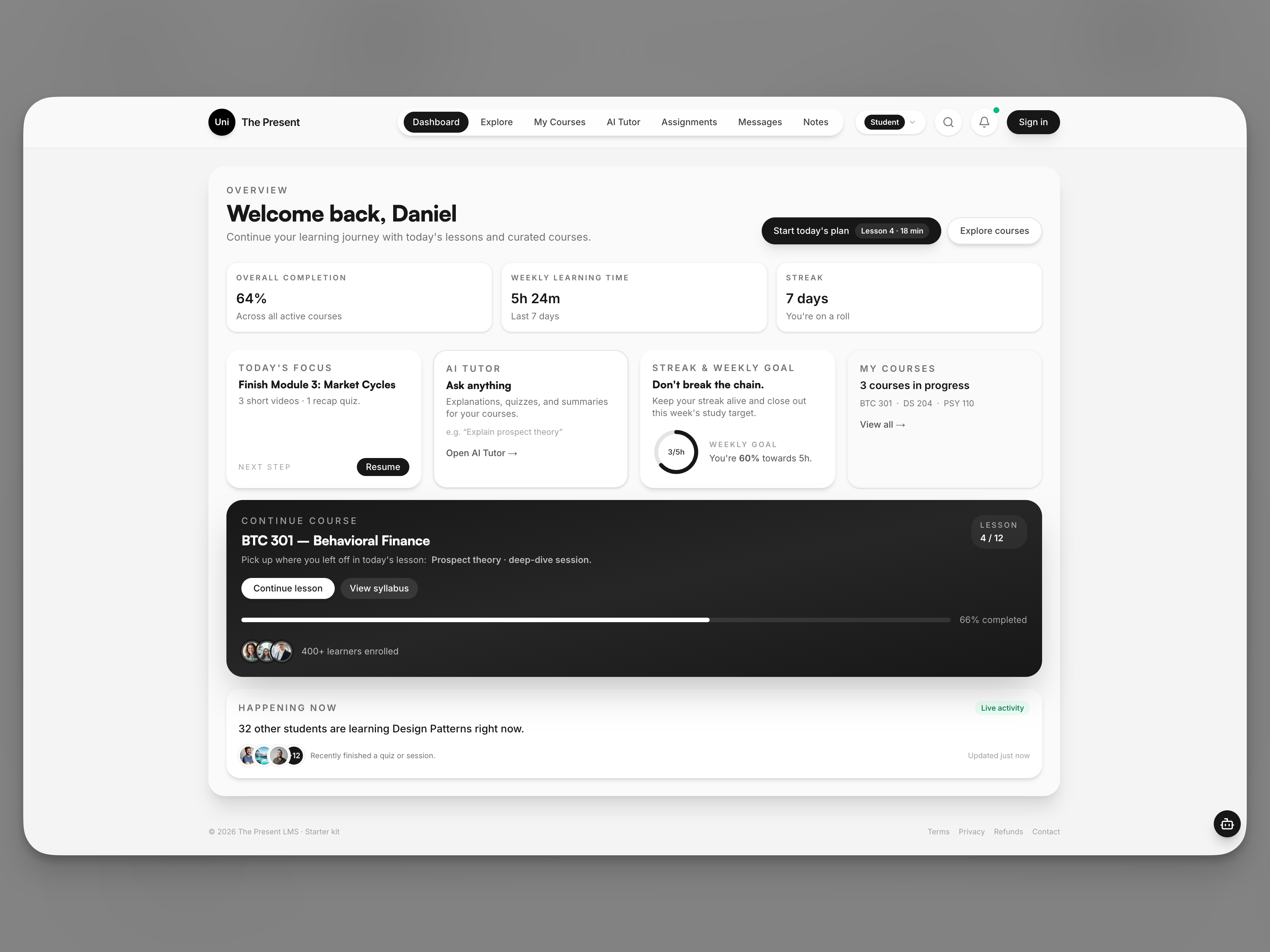Uni The Present - Screenshot 2 showing product features and functionality