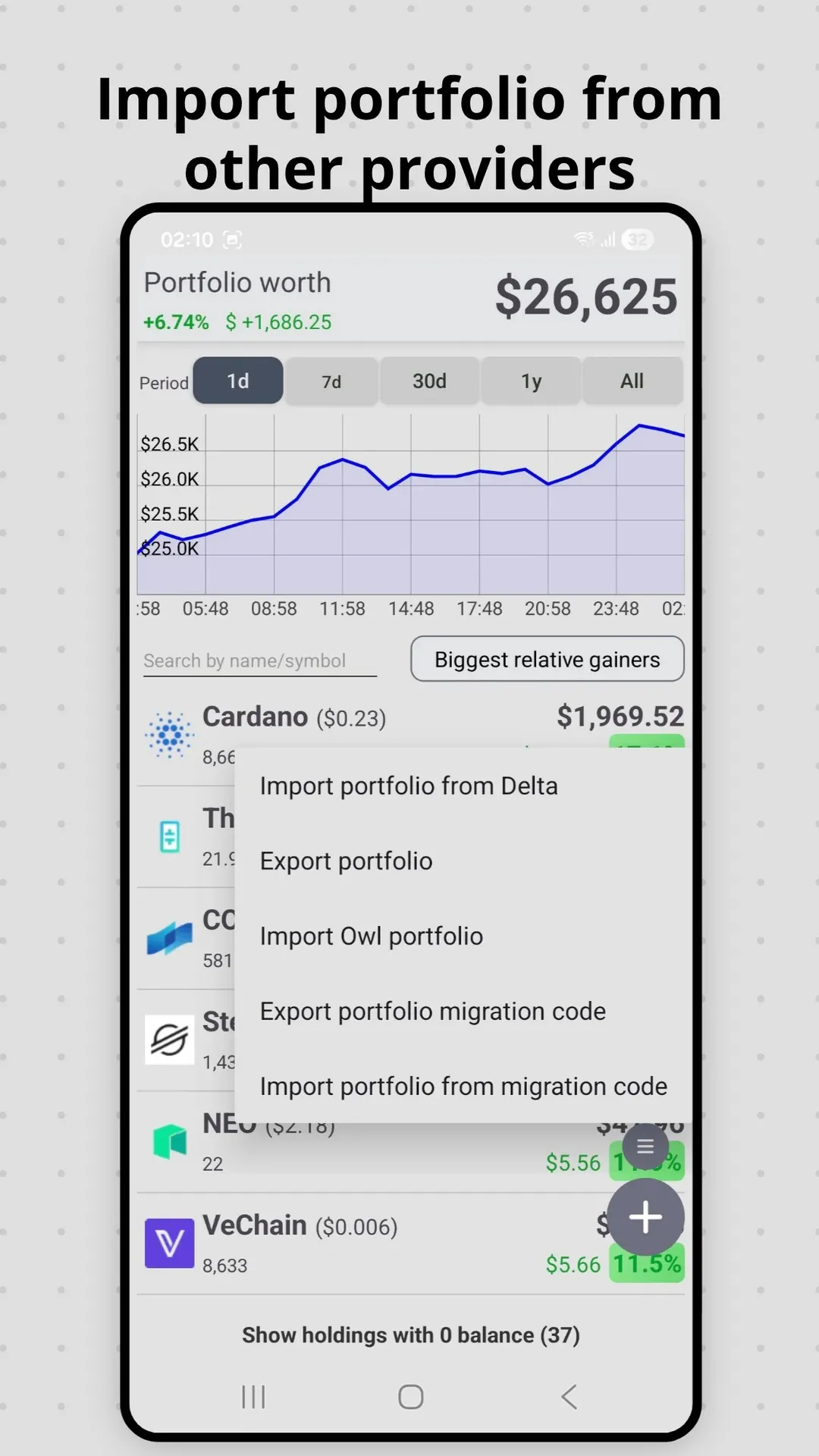 Crypto Owl: free portfolio tracking app gallery image