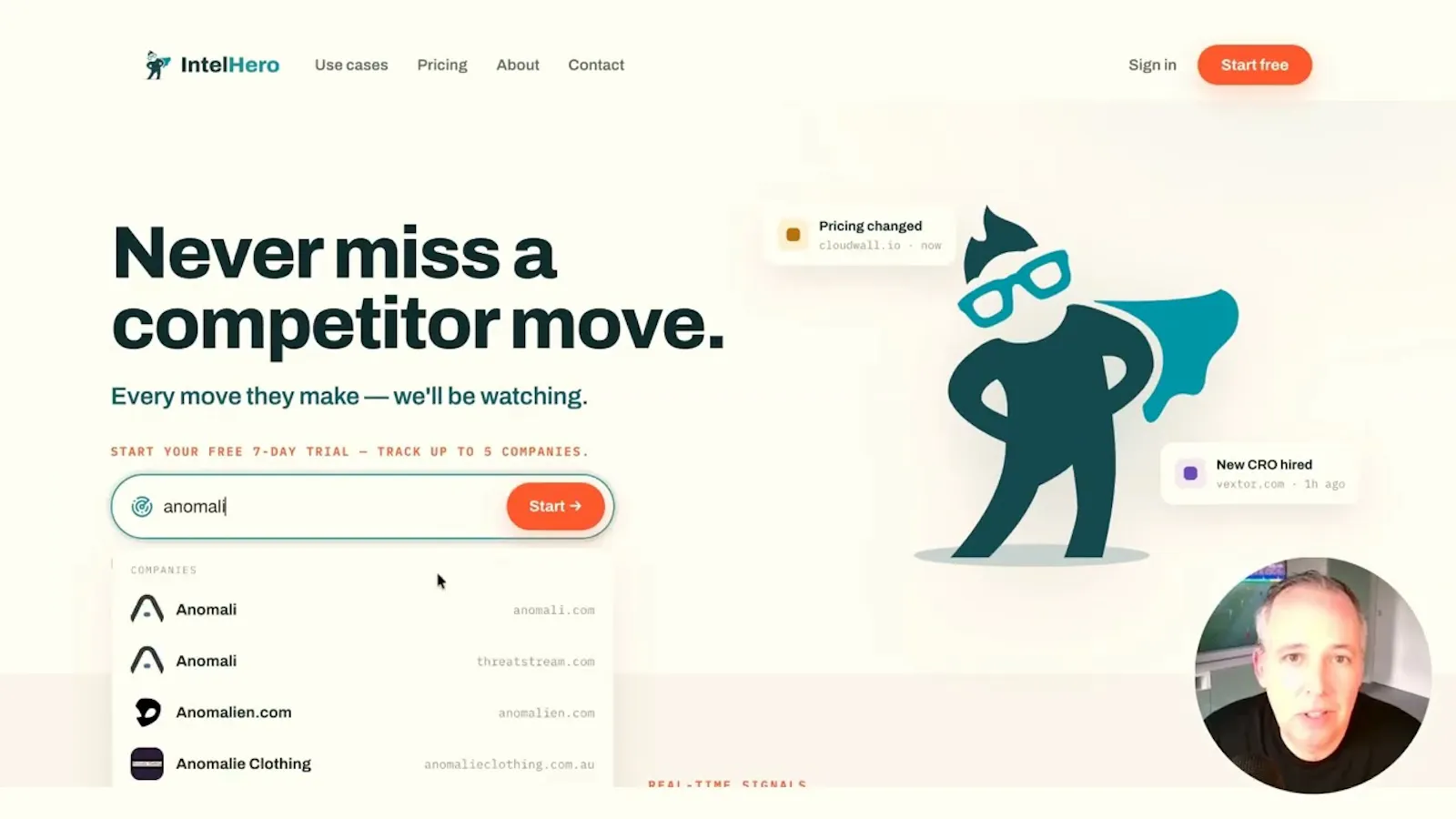 IntelHero - Competitor Monitoring screenshot 1 (video preview)