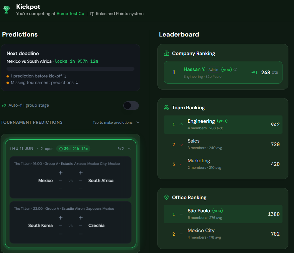 Kickpot - The office World Cup 2026 pool gallery image