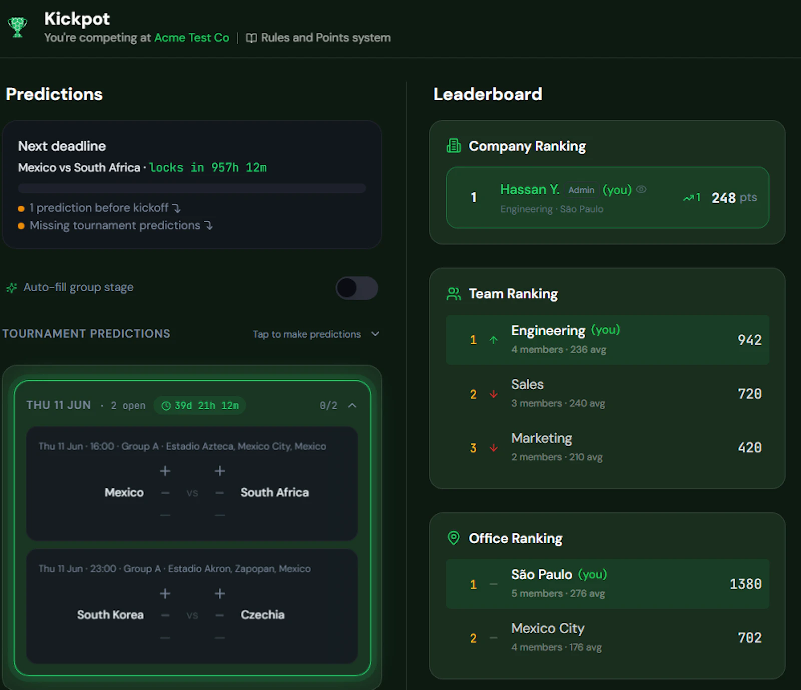 Kickpot - The office World Cup 2026 pool screenshot 1