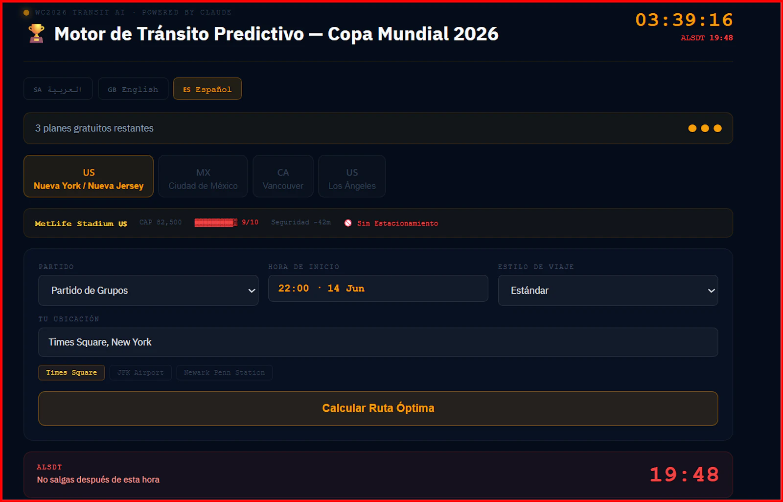  Predictive Transit Engine World Cup2026 screenshot 4