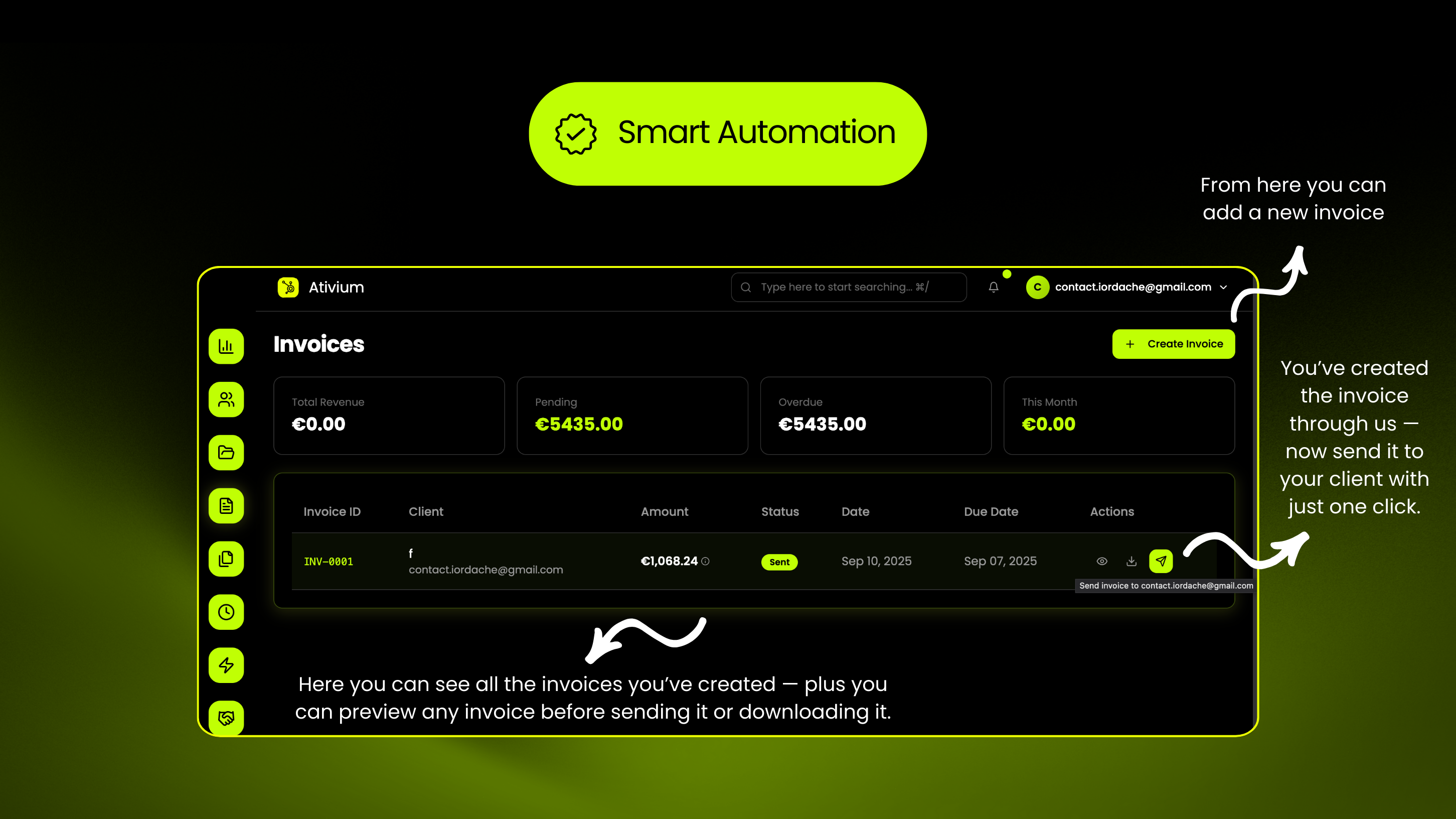 Ativium Freelancing - Screenshot 5 showing product features and functionality