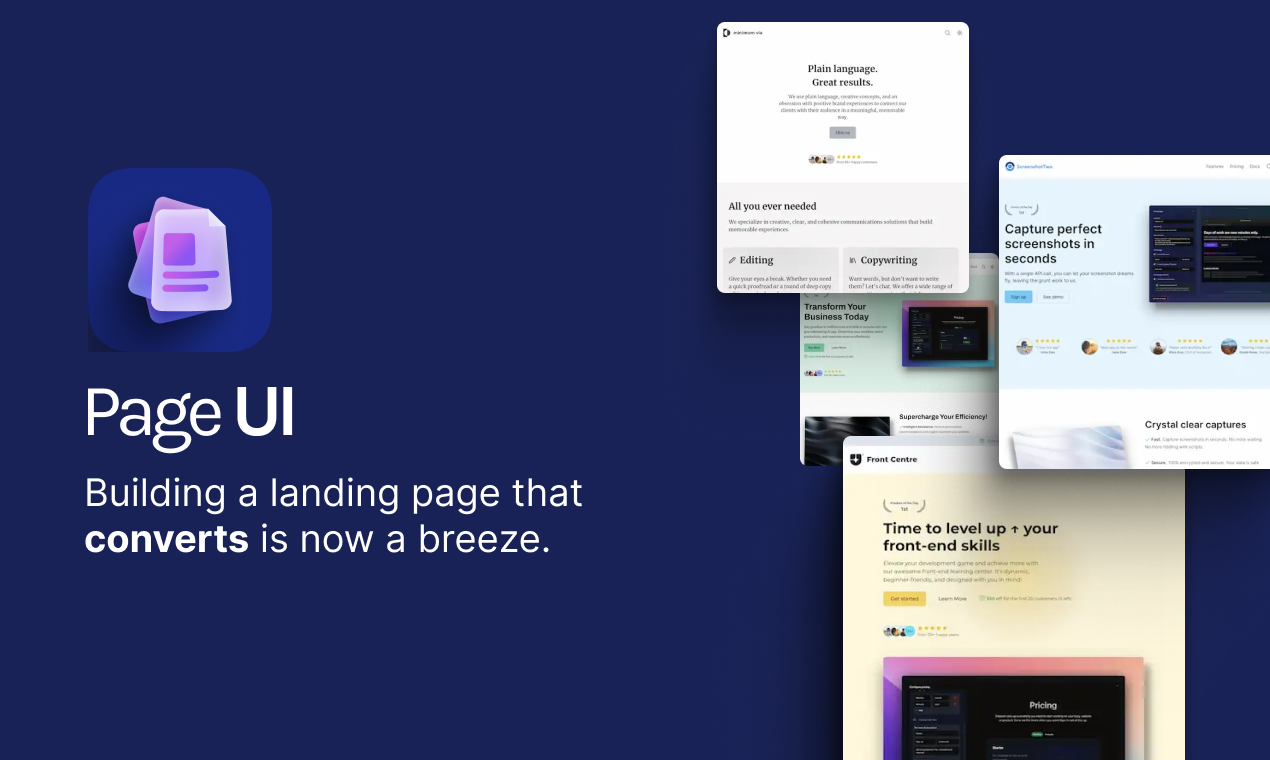 startuptile Page UI-High-converting landing page components to copy and paste