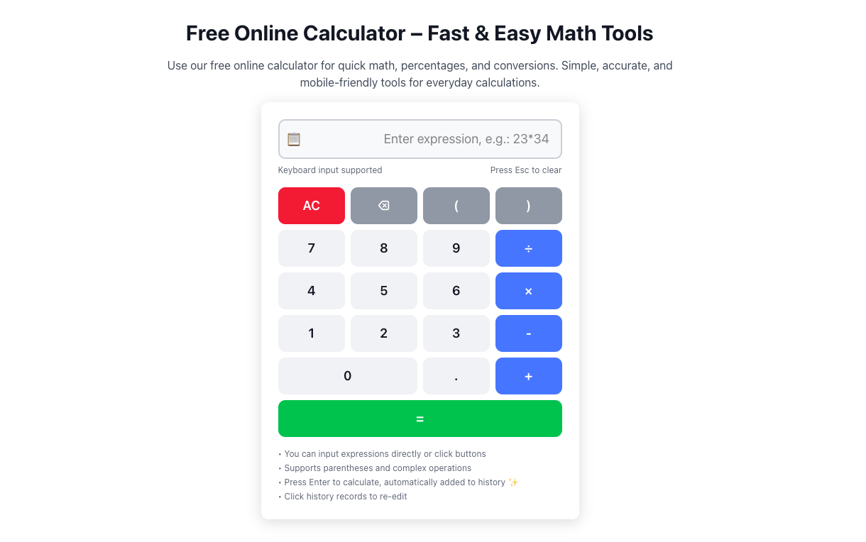 Média Calculatrices gratuites - Calculatrice en ligne gratuite 1
