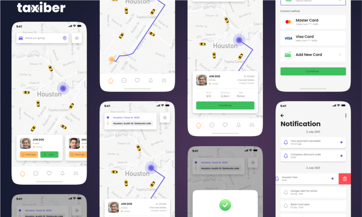 Taxiber - дизайн мобильных приложений такси media 3