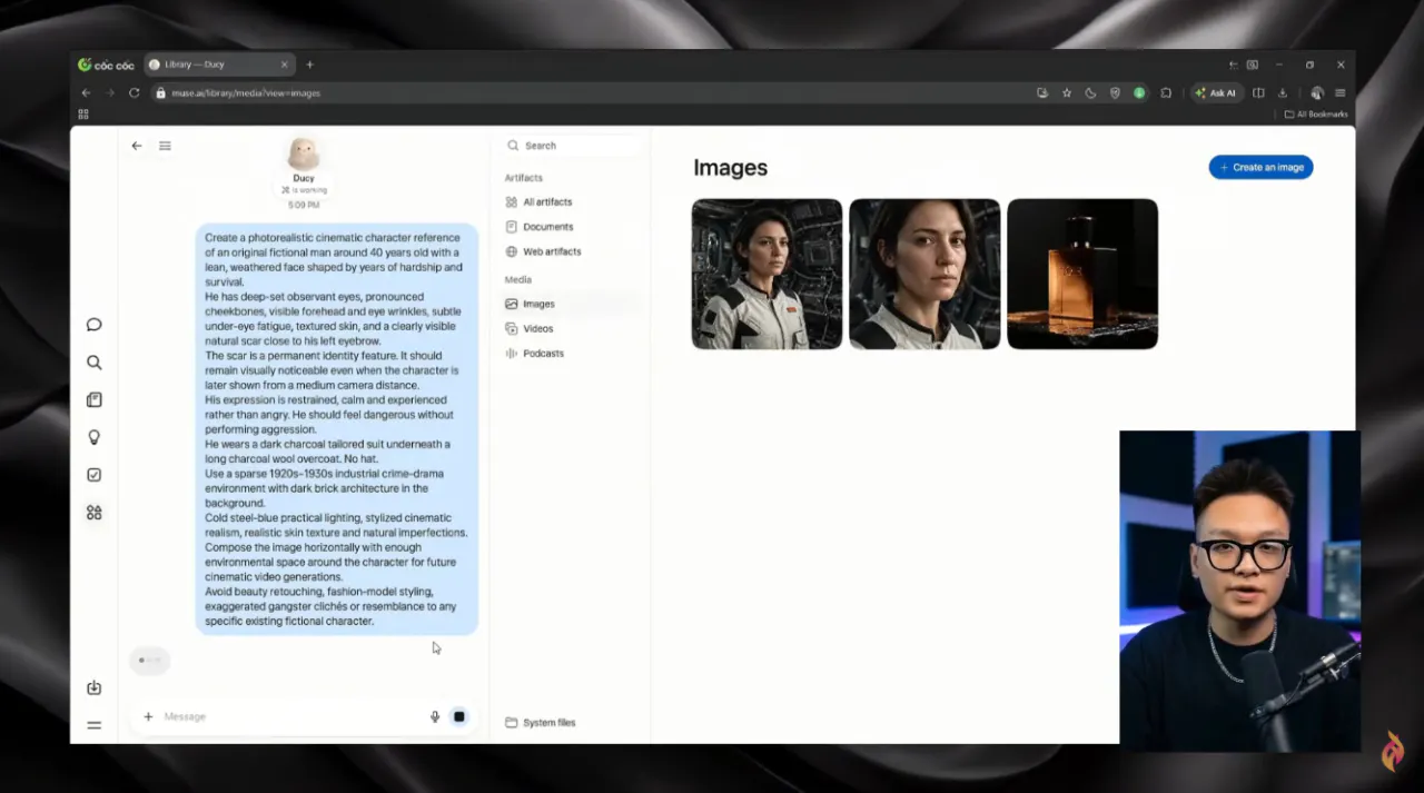 Muse AI Cinematic Video Workflow gallery image