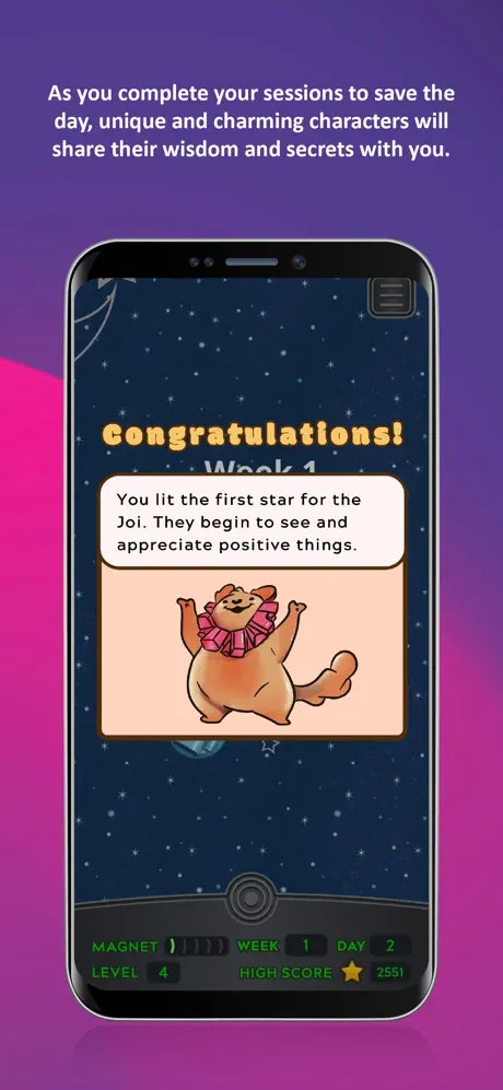 Mídia 4 de Starstarter: jogo de resiliência de ansiedade - Treinamento cerebral apoiado clinicamente para gerenciar sintomas de ansiedade
