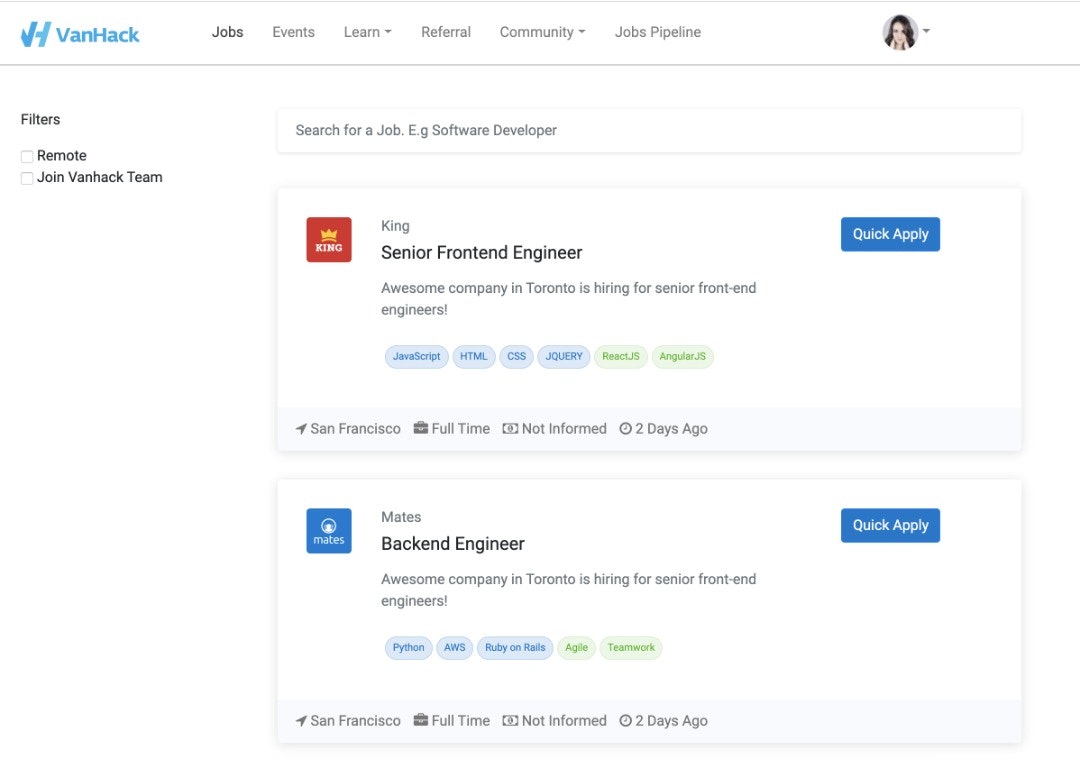 Vanhackathon - UI Refresh gallery image
